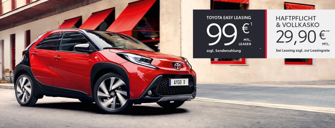 Den Toyota Aygo X bereits ab 99 €/Monat leasen